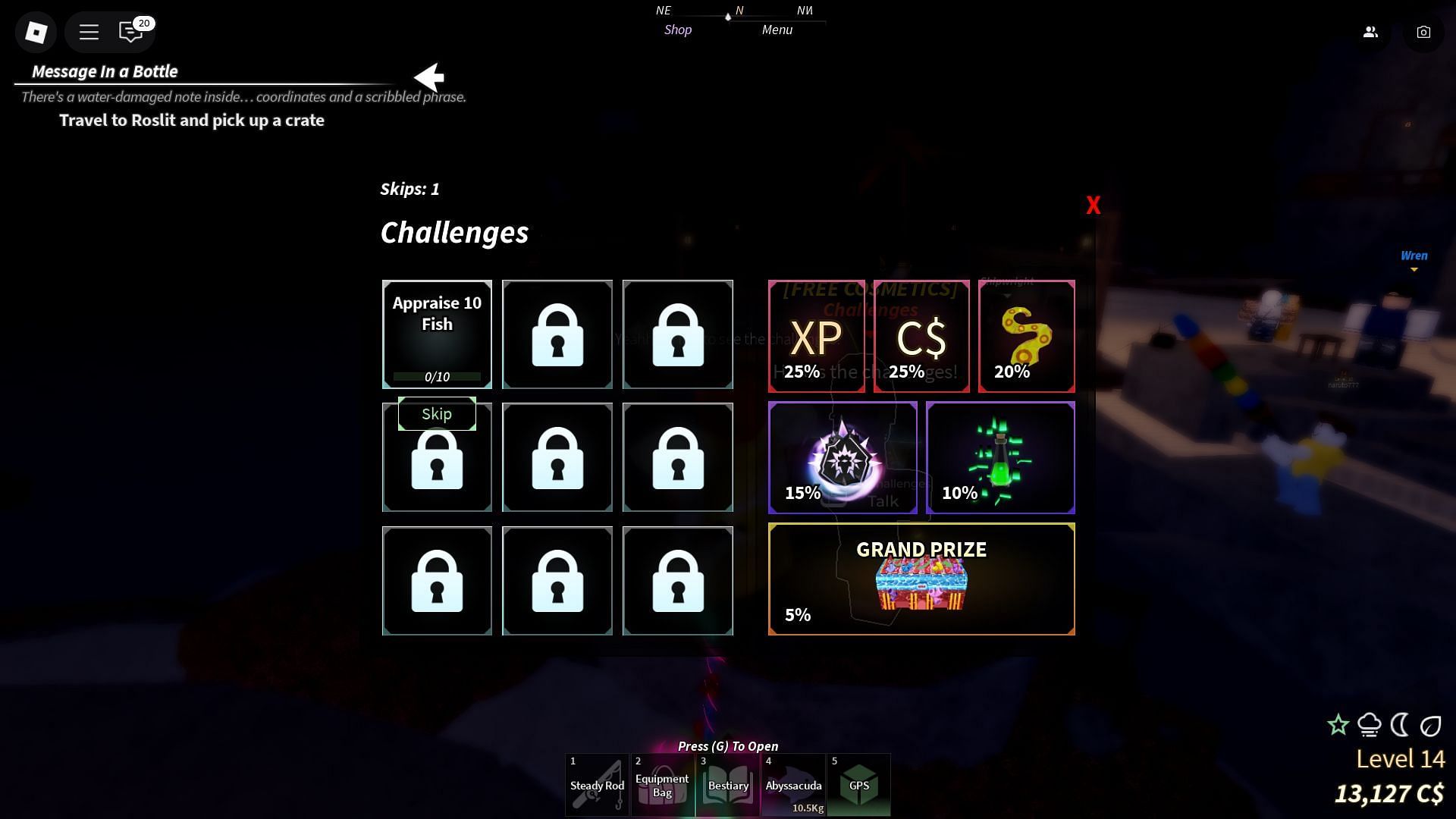 The Challenges board (Image via Roblox)